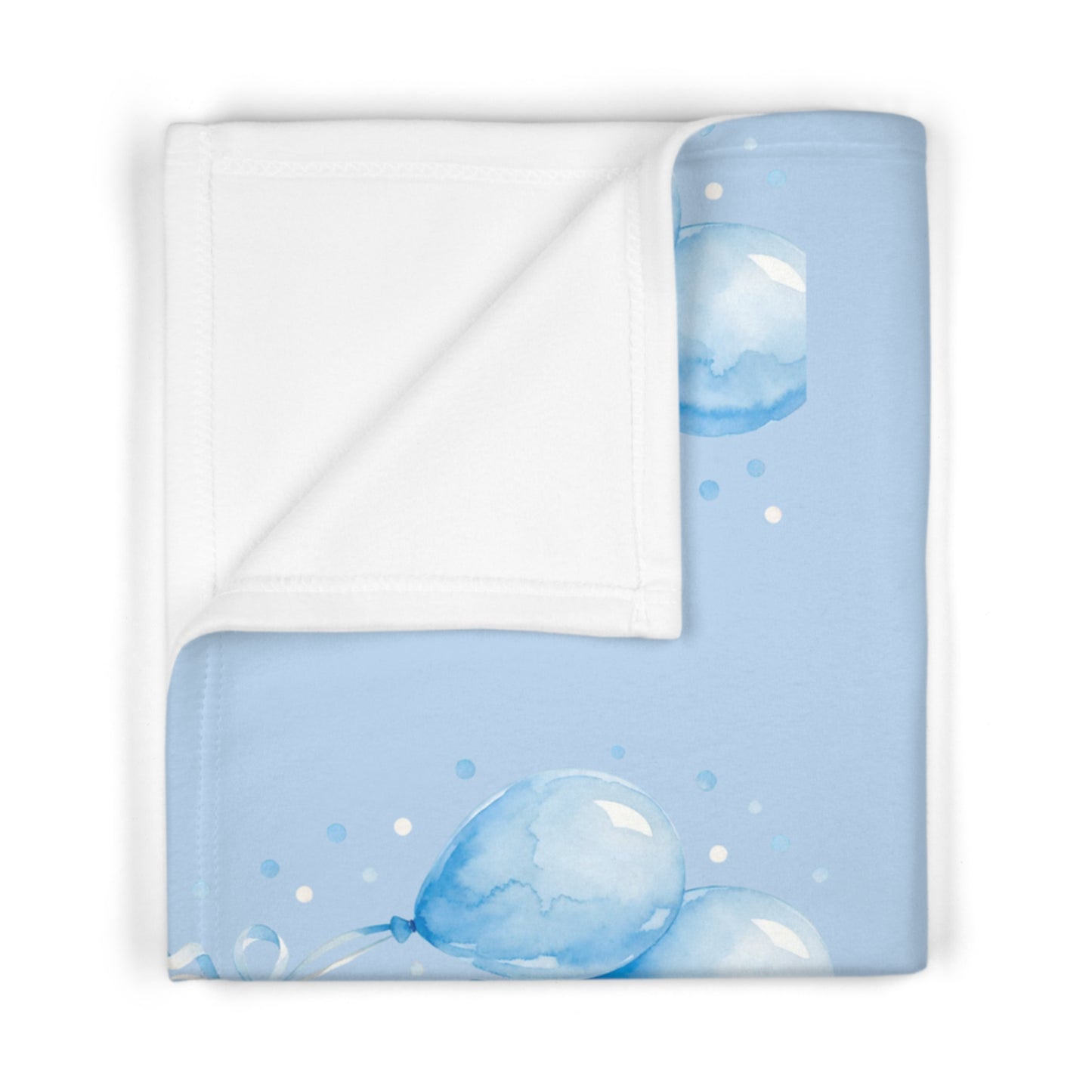 Personalized Baby Blanket - Blue Teddy Bear with Name (Custom Newborn Gift)