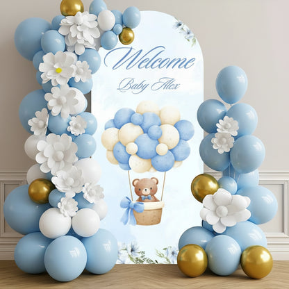 Baby Boy Shower Arch Backdrop Cover – Custom Baby Name Cover