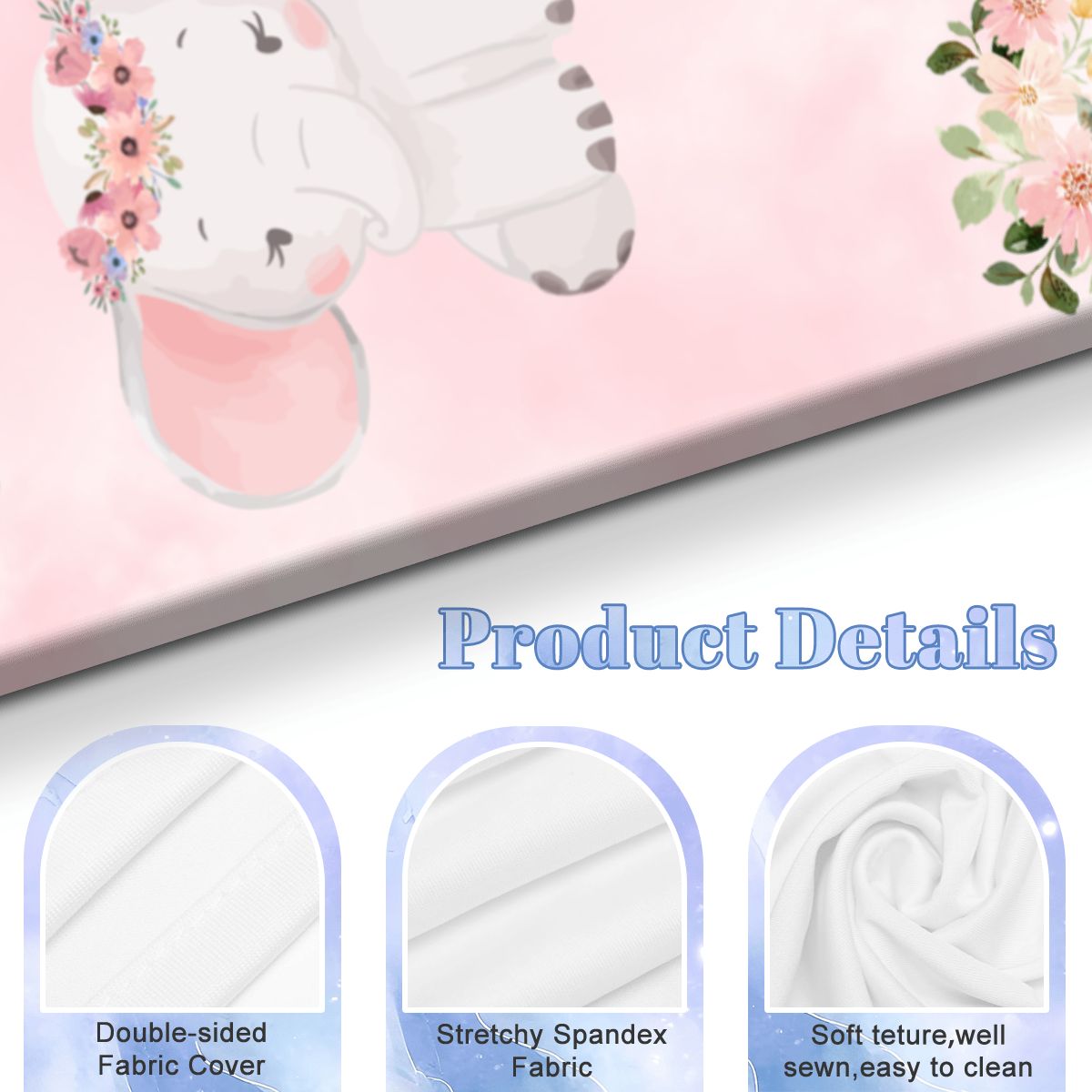 Arched Backdrop Cover | Elephant Baby Girl Custom Baby Name Sign