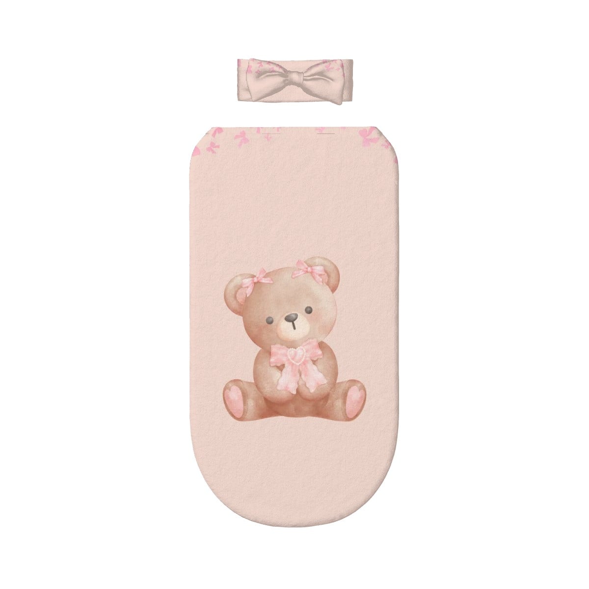 Custom Baby Girl Swaddle Sack with Bow Headband | Personalized Newborn Swaddle Set