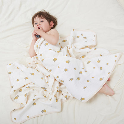 Muslin Cotton Baby Bath Towel with Hood | 4-Layer, All-Season