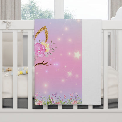 Personalized Baby Blanket | Unicorn Pastel Fleece with Custom Name