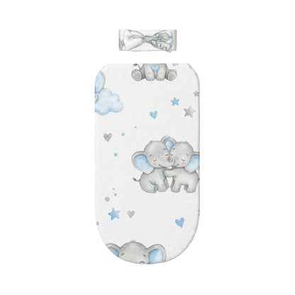 Baby Swaddle Sack & Bow Headband Set | Ultraplush Newborn Blanket (0–6 Months)