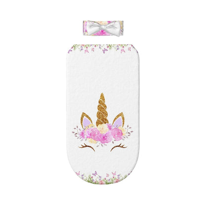 Baby Swaddle Sack with Baby Headband Unicorn Baby Set In White