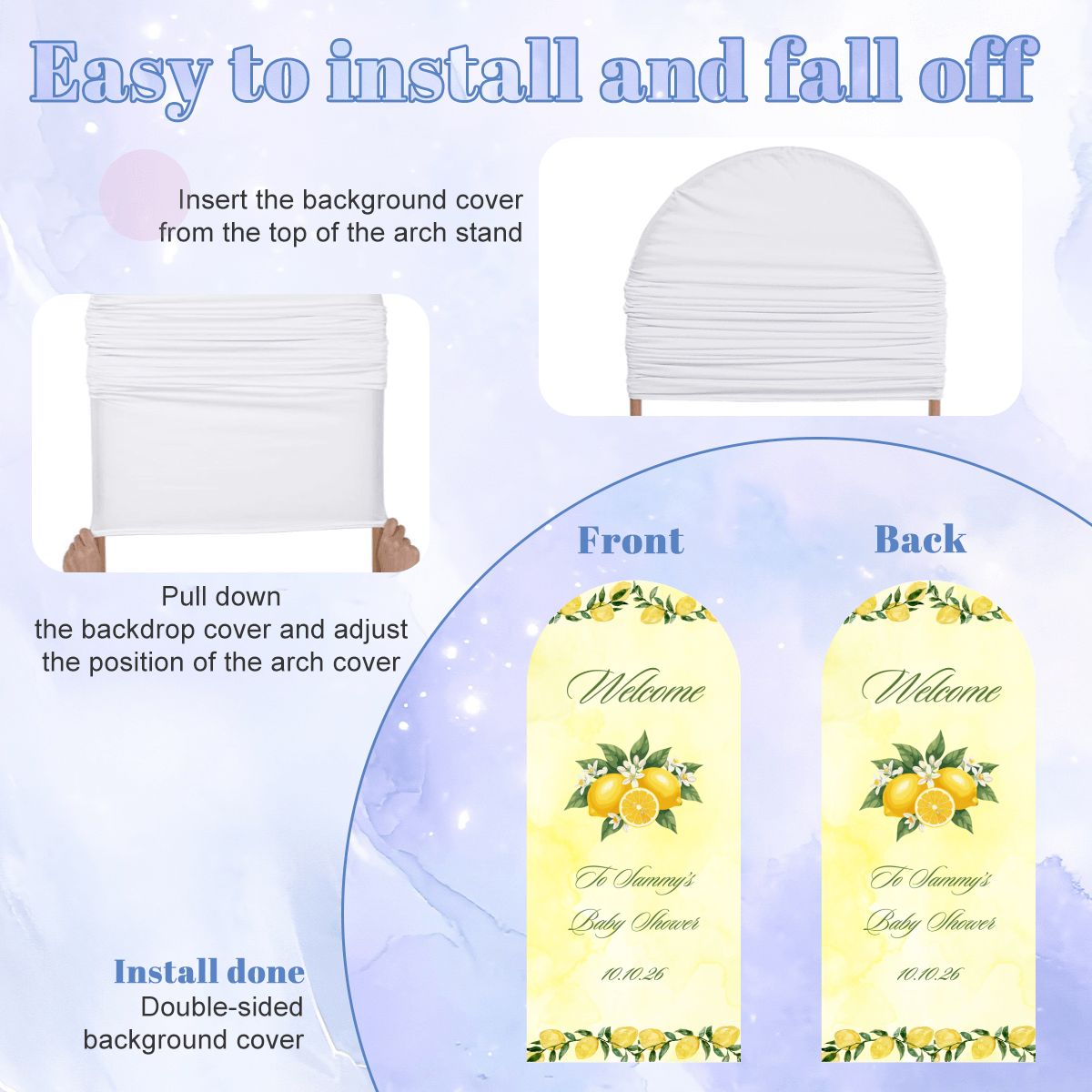 Lemon Drop Baby Shower Arch Backdrop Cover