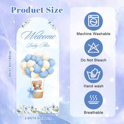 Baby Boy Shower Arch Backdrop Cover – Custom Baby Name Cover