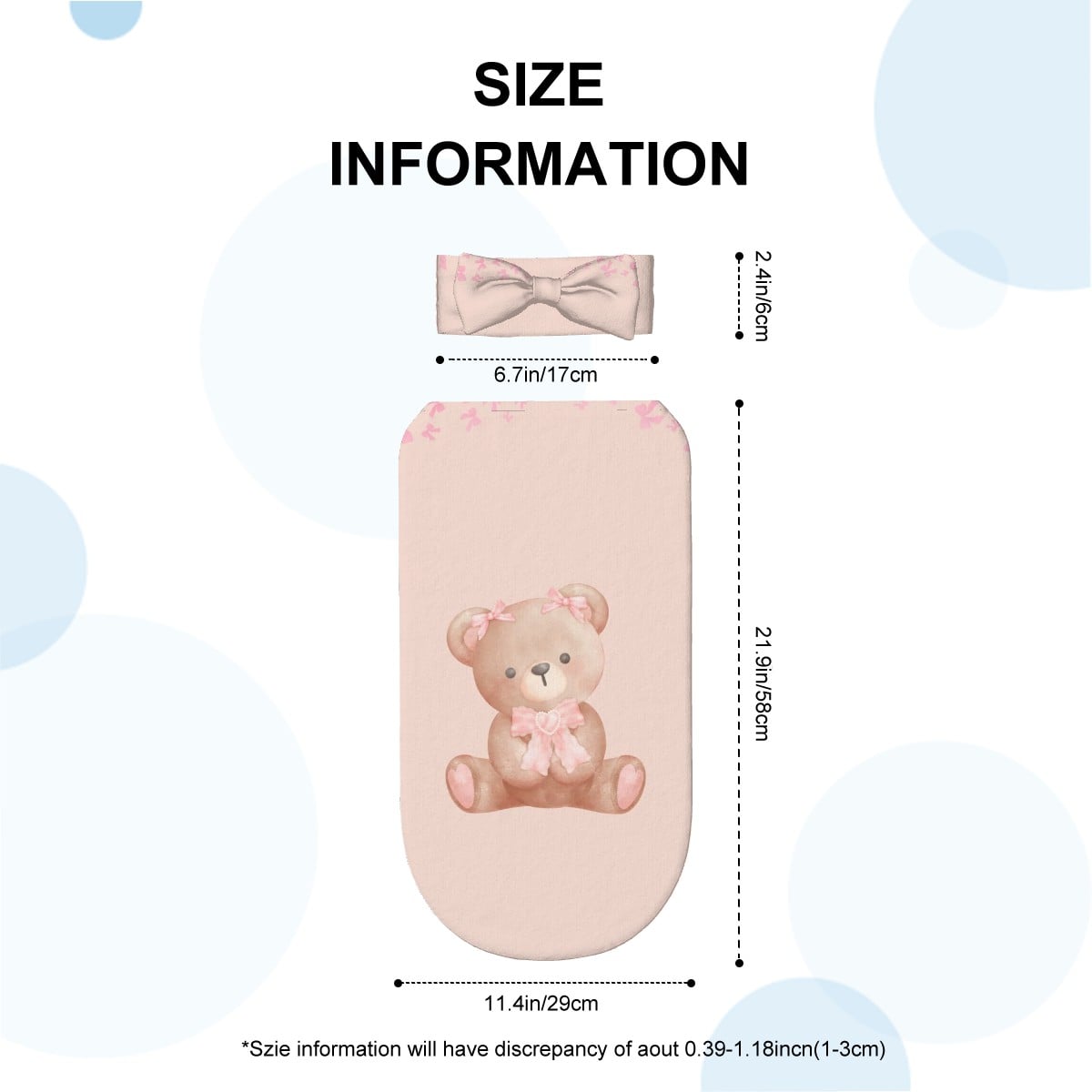 Custom Baby Girl Swaddle Sack with Bow Headband | Personalized Newborn Swaddle Set