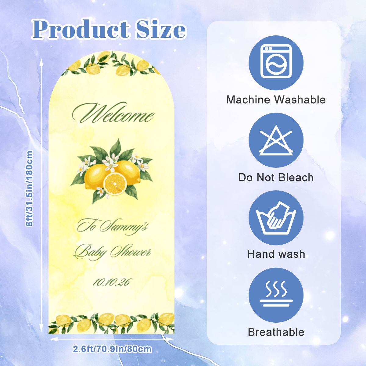 Lemon Drop Baby Shower Arch Backdrop Cover
