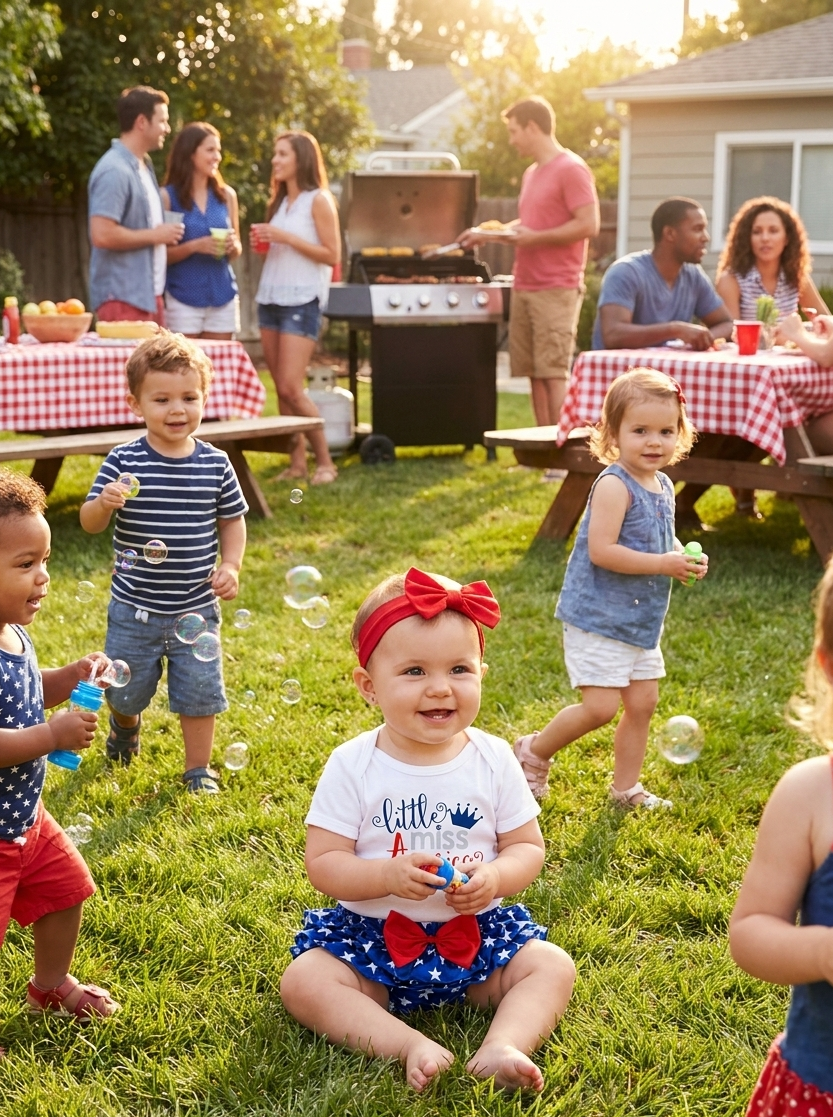 Little Miss America Patriotic Outfit Set