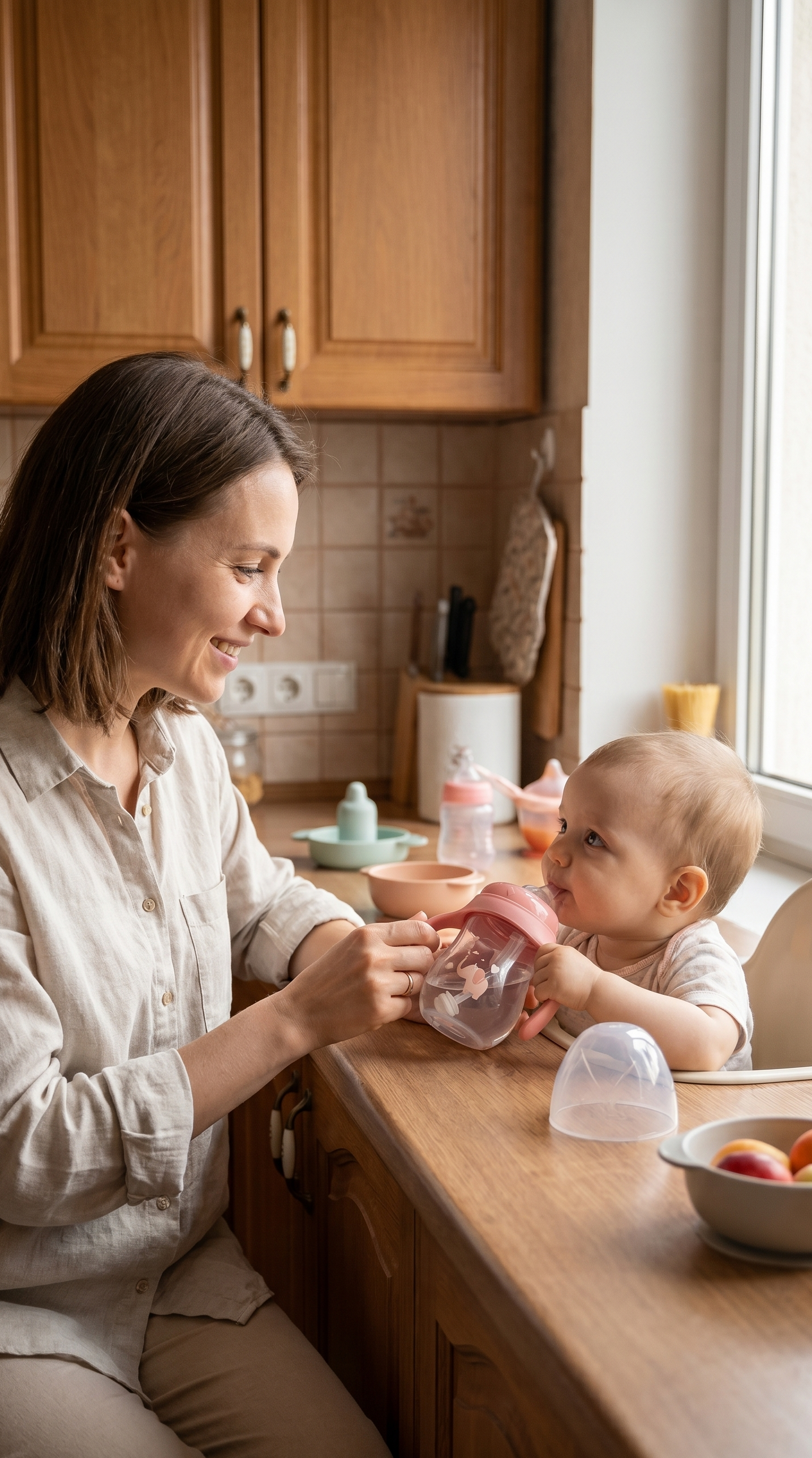 BPA Free Baby Straw Bottle for Milk and Water
