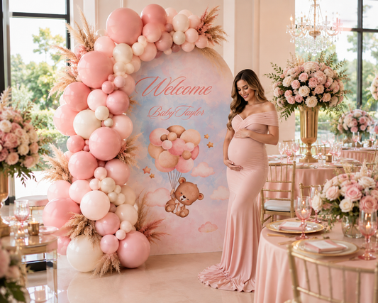 136-Piece Boho Balloon Arch Kit –  Rose, Blush Pink & White