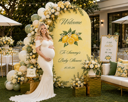 Lemon Drop Baby Shower Arch Backdrop Cover
