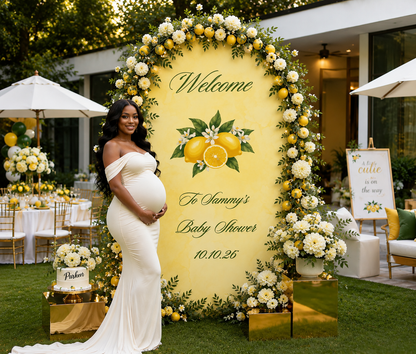 Lemon Drop Baby Shower Arch Backdrop Cover