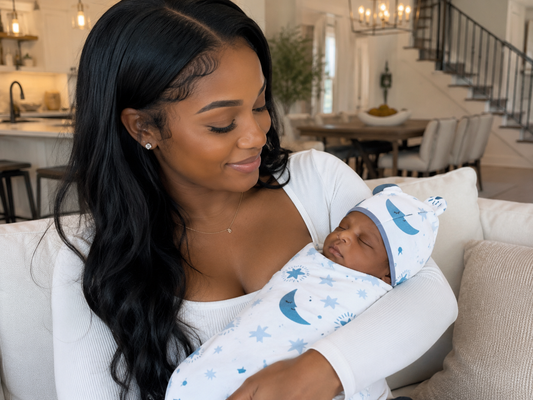 Newborn Cotton Swaddle Wrap & Hat Set | Soft Baby Swaddle Blanket