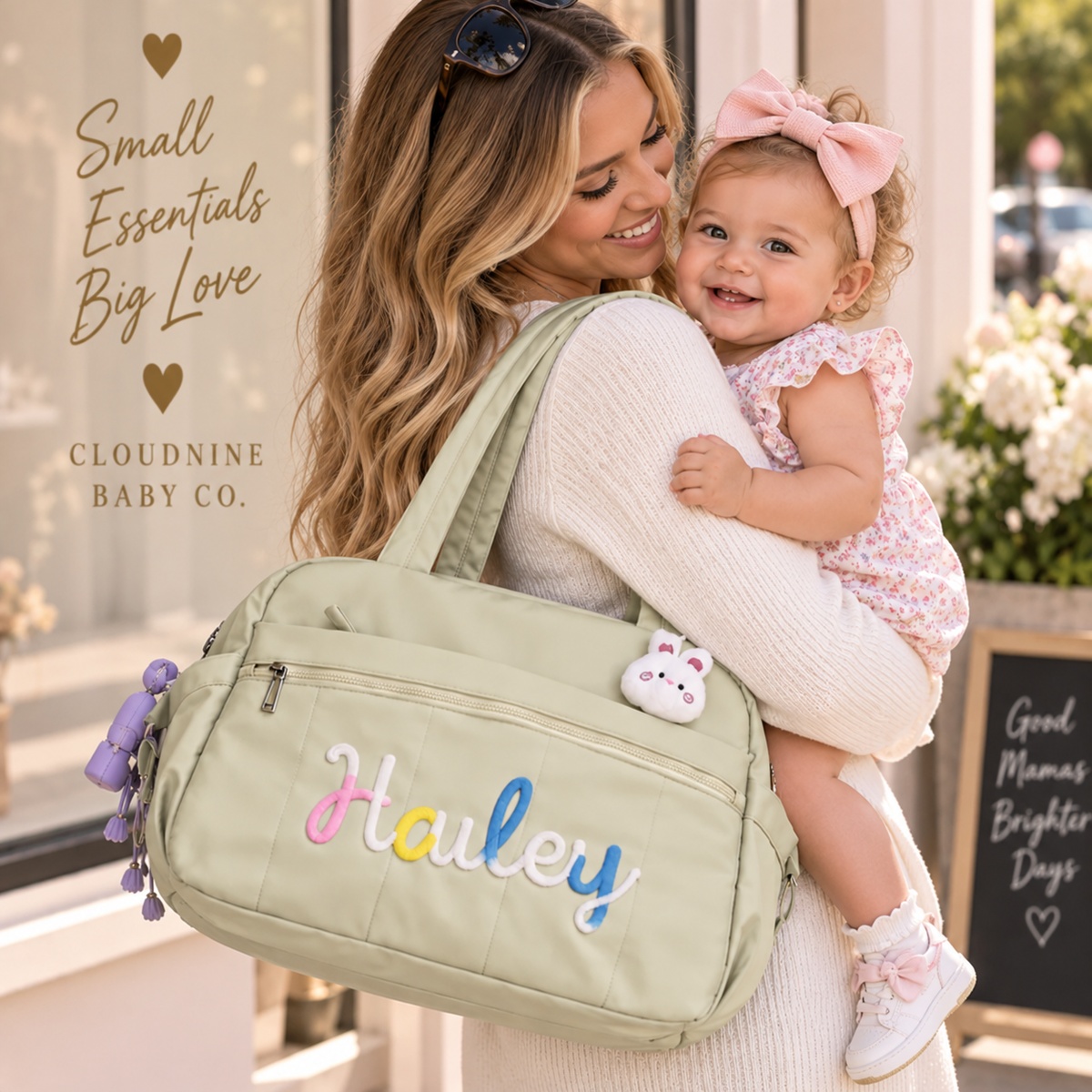 Personalized Diaper Bag | Custom Name Embroidered Baby Bag | Baby Shower Gift for New Mom