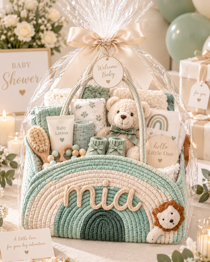 Personalized Diaper Caddy with Name | Custom Baby Nursery Organizer