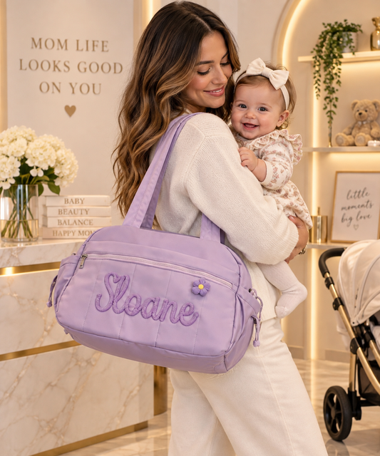Personalized Diaper Bag | Custom Name Embroidered Baby Bag | Baby Shower Gift for New Mom