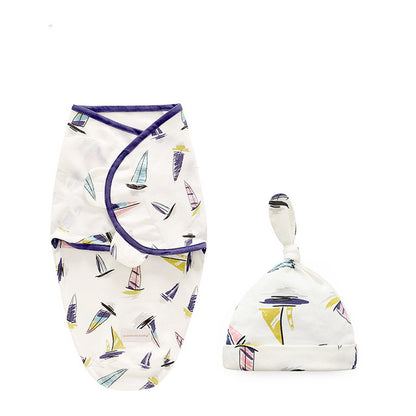 Newborn Cotton Swaddle Wrap & Hat Set | Soft Baby Swaddle Blanket