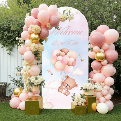 Arched Backdrop Cover for Baby Girl Shower | Custom Baby Name Cover