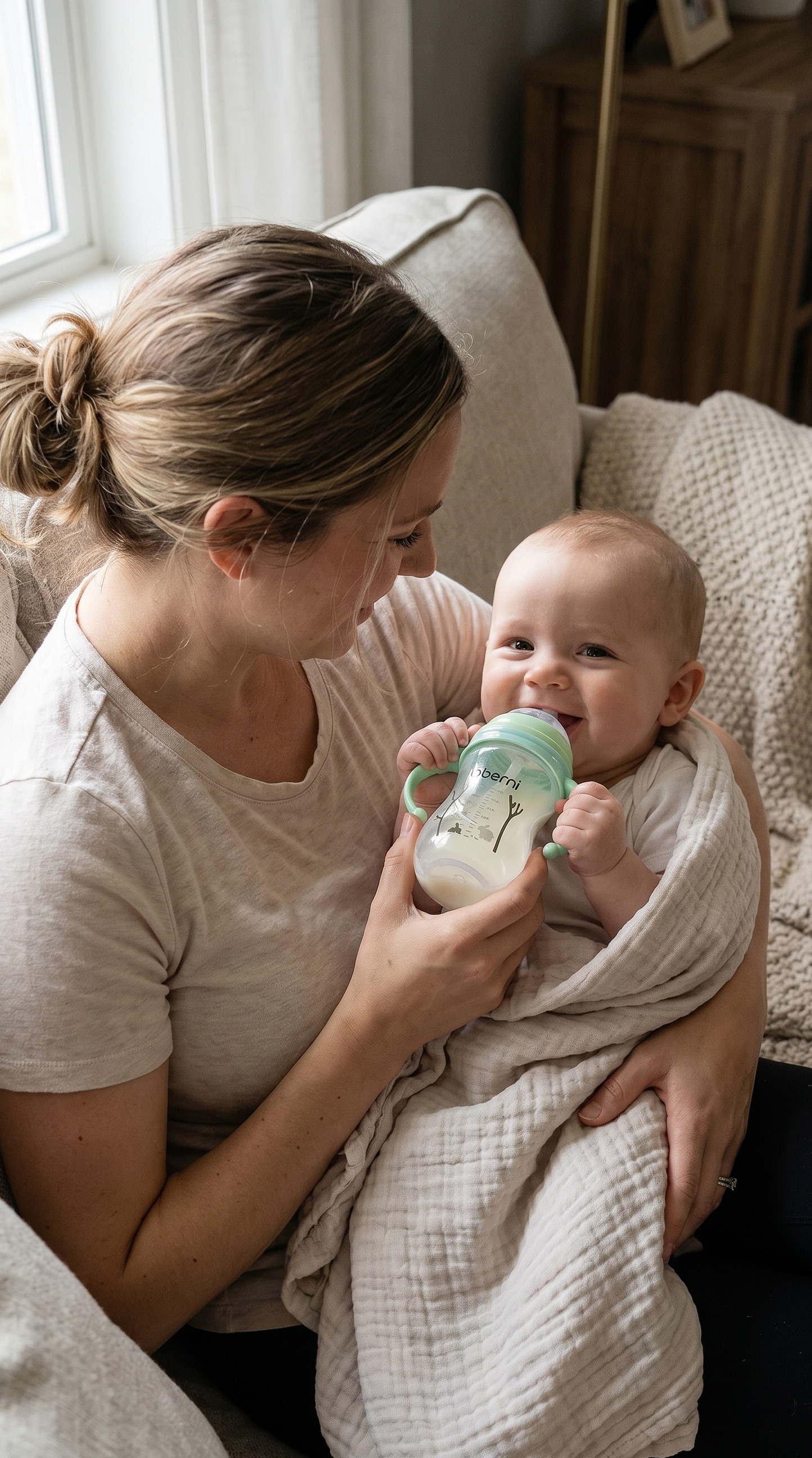 Anti-Fall and Anti-Flatulence Baby Feeding Bottle