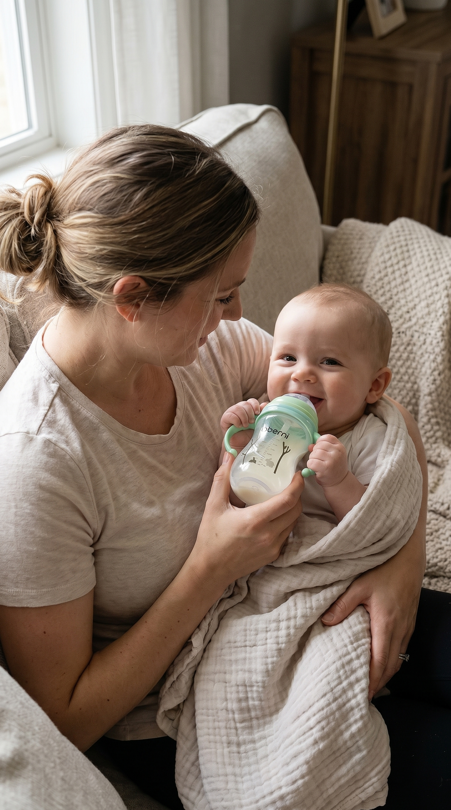 Anti-Fall and Anti-Flatulence Baby Feeding Bottle
