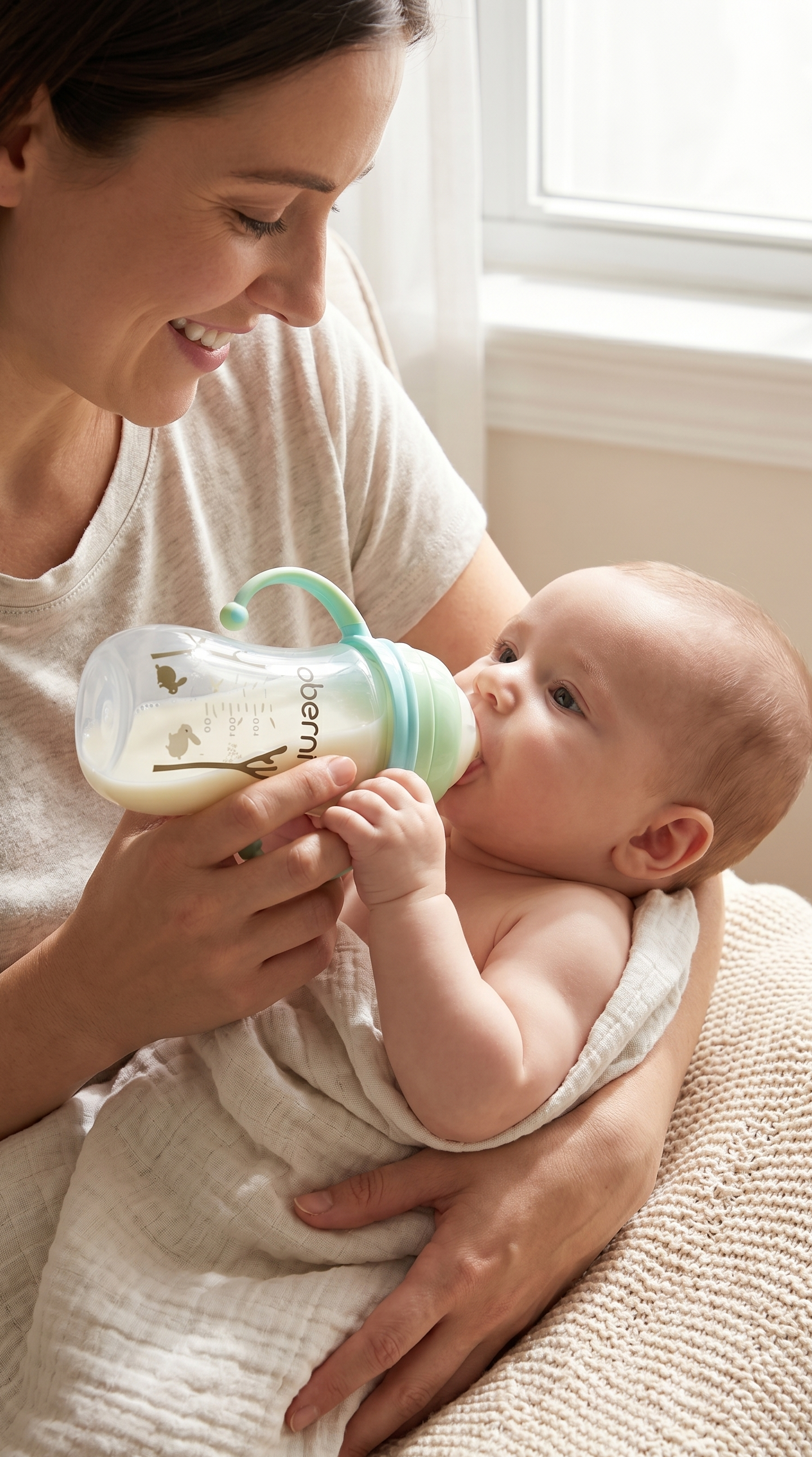 Anti-Fall and Anti-Flatulence Baby Feeding Bottle