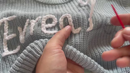 Personalized Baby Name Sweater | Custom Knit Newborn Outfit | Baby Shower Gift for Boy or Girl